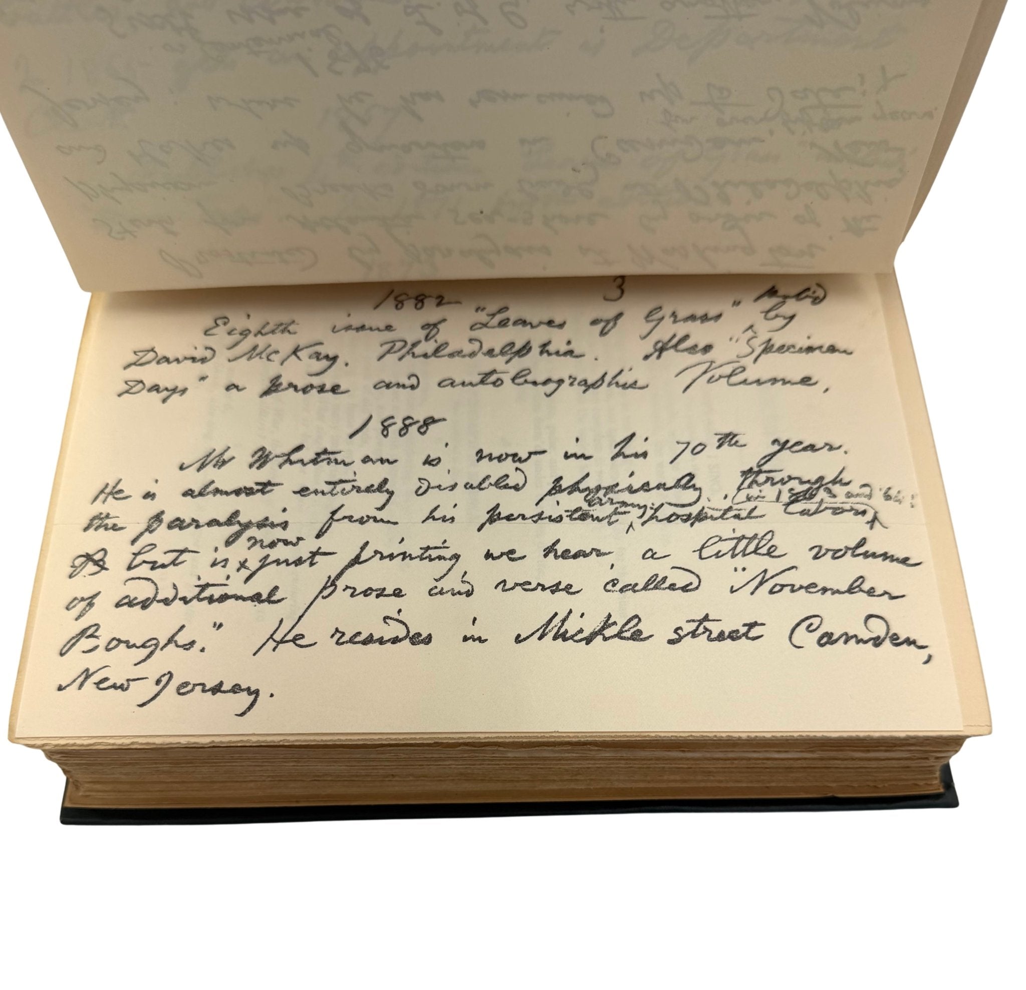 Leaves of Grass: Including a Fac-simile, Autobiography, Variorum Readings of the Poems, and a Department of Gathered Leaves, by Walt Whitman, Later Printing, in Original Bards and Scare Dust Jacket, 1900 - The Great Republic