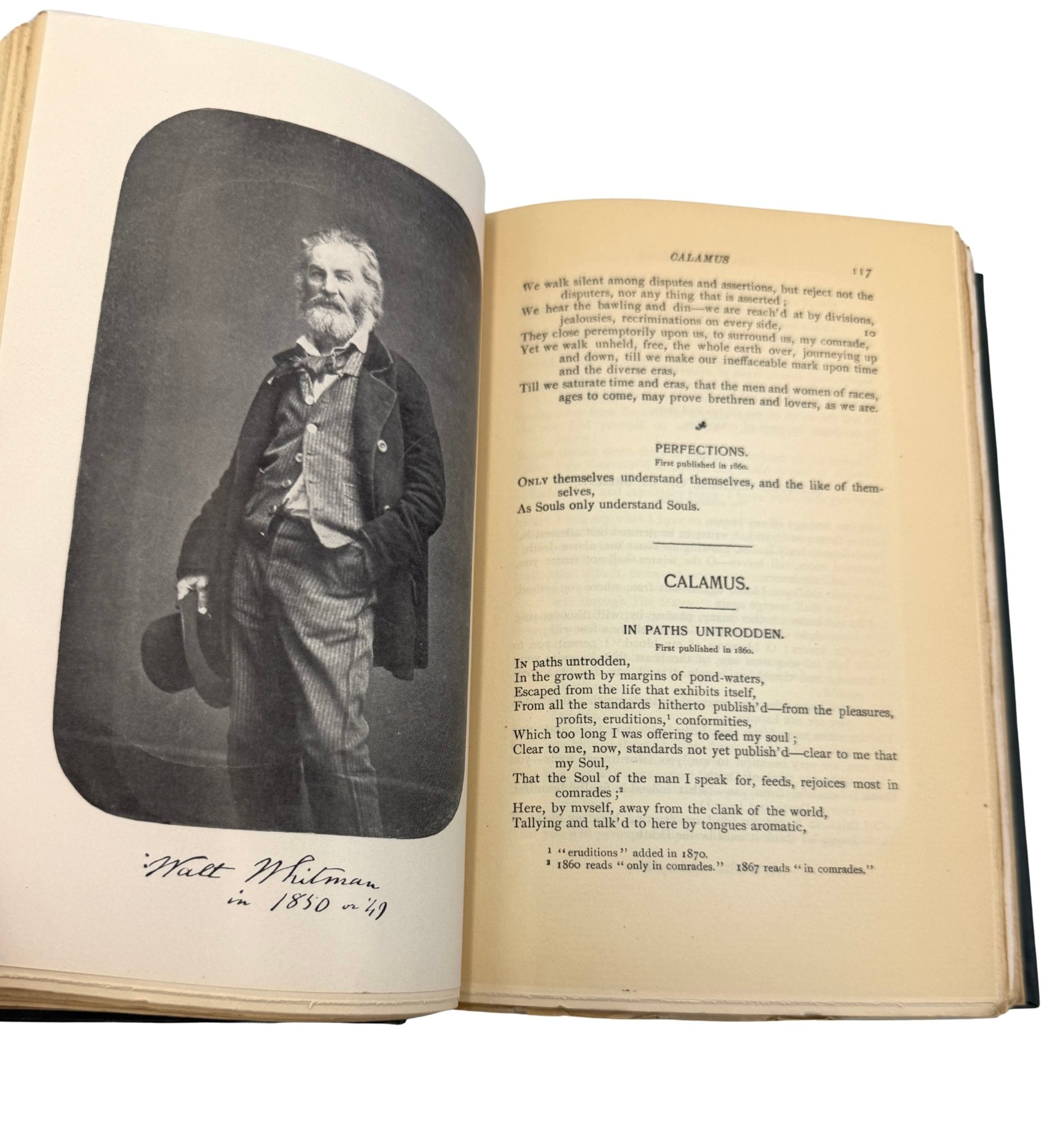 Leaves of Grass: Including a Fac-simile, Autobiography, Variorum Readings of the Poems, and a Department of Gathered Leaves, by Walt Whitman, Later Printing, in Original Bards and Scare Dust Jacket, 1900 - The Great Republic