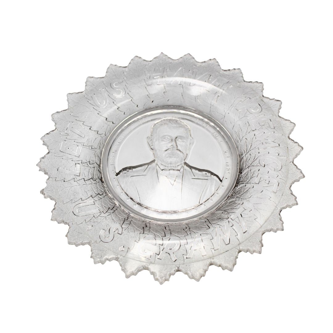 “Let Us Have Peace. U. S. Grant" Commemorative Glass Bowl, by Gillinder & Sons, ca. 1880s (clear) - The Great Republic