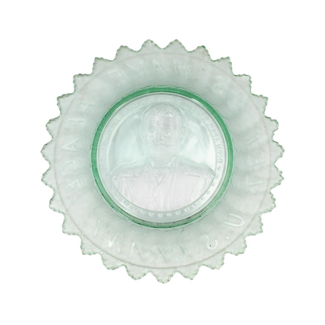 “Let Us Have Peace. U. S. Grant" Commemorative Glass Bowl, by Gillinder & Sons, ca. 1880s (green apple) - The Great Republic