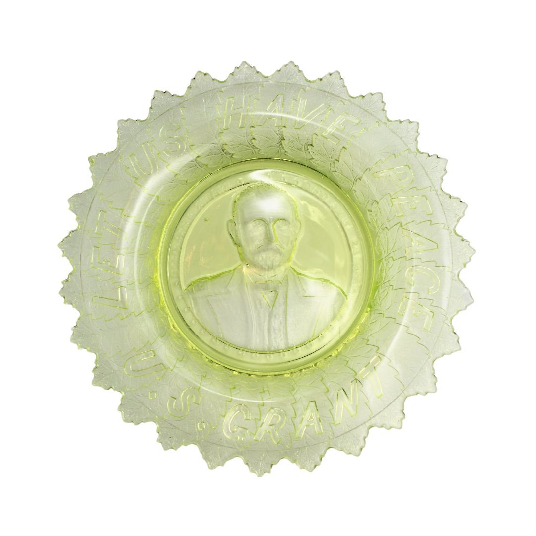 “Let Us Have Peace. U. S. Grant" Commemorative Glass Bowl, by Gillinder & Sons, ca. 1880s (yellow) - The Great Republic