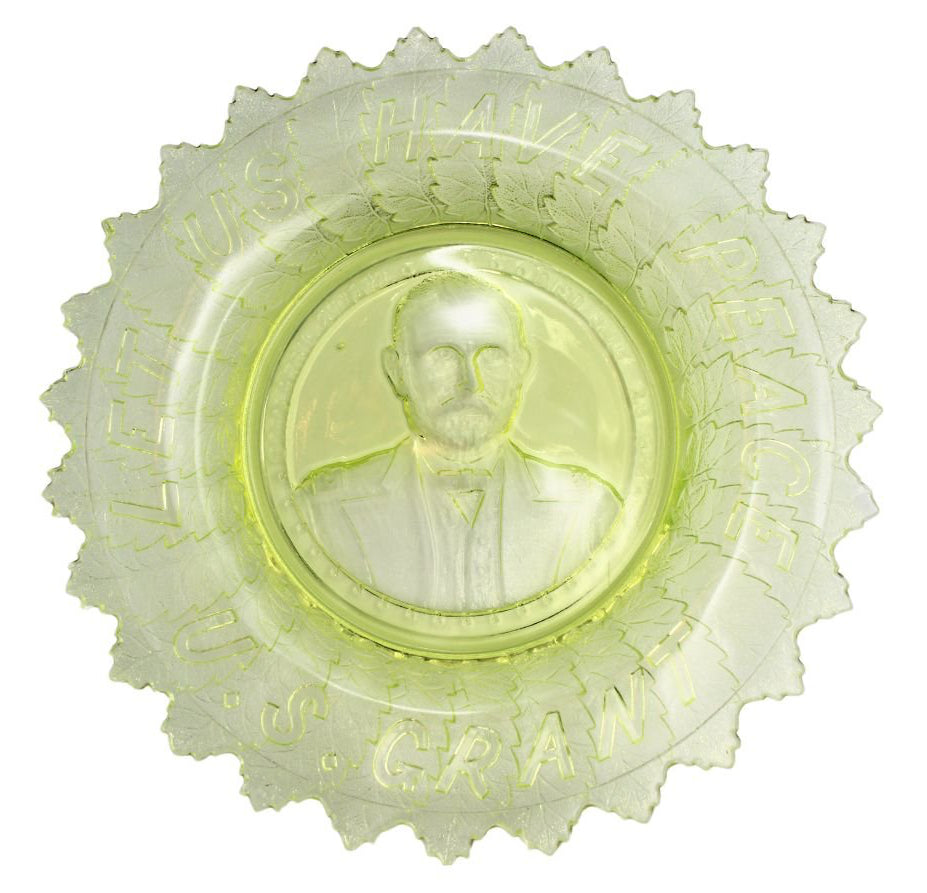 “Let Us Have Peace. U. S. Grant" Commemorative Glass Bowl, by Gillinder & Sons, ca. 1880s (yellow) - The Great Republic