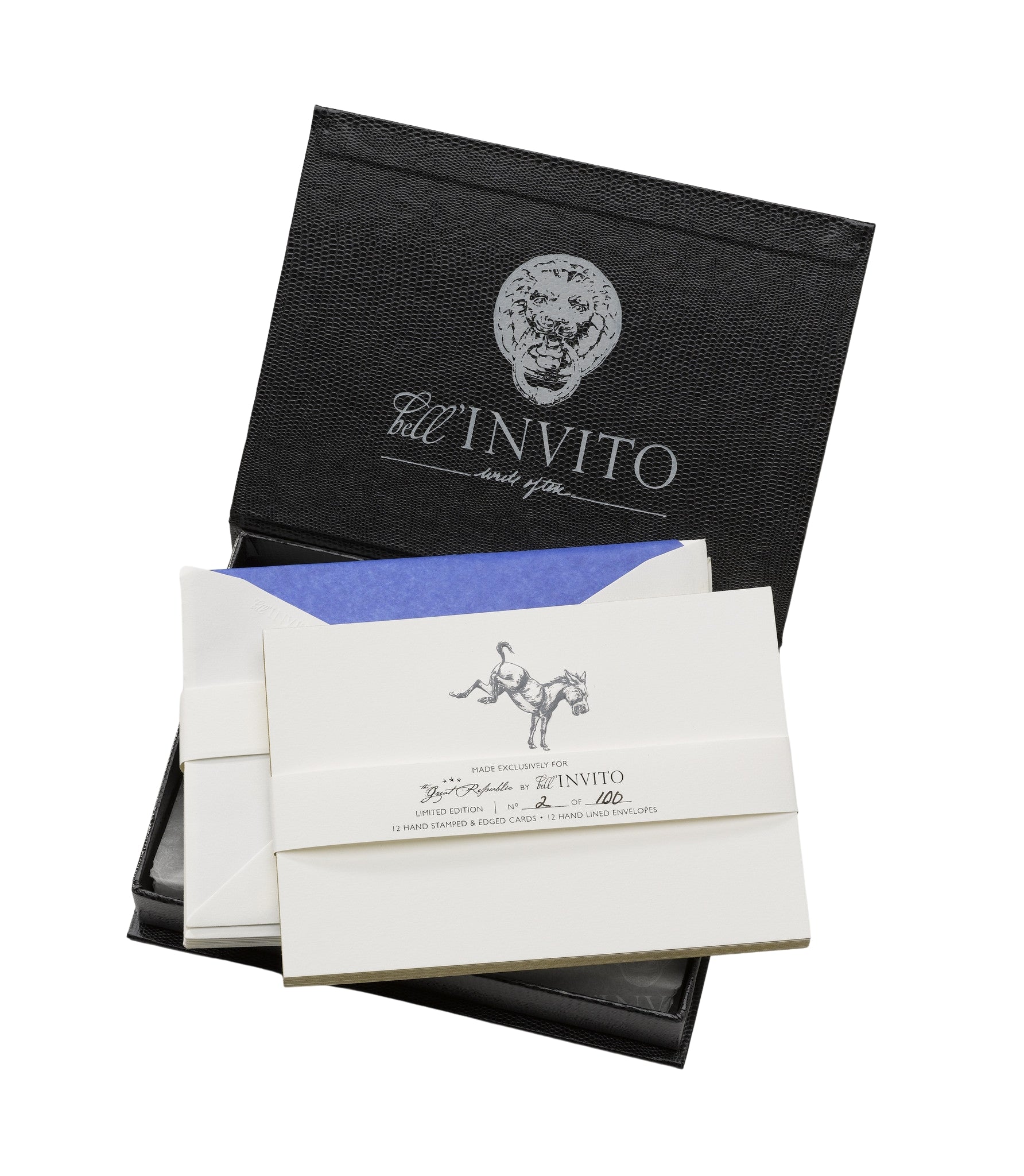 Limited Edition Donkey Embossed Notecards and Envelopes Set of 12 - The Great Republic