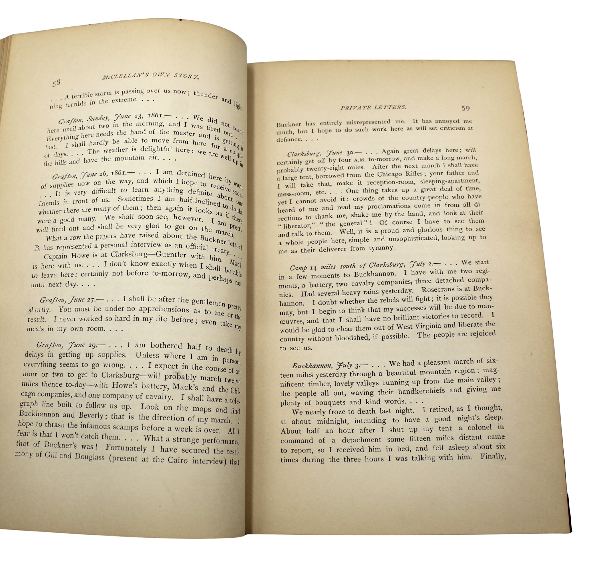 McClellan's Own Story: The War for the Union by George B. McClellan, First Edition in Original Boards, 1887 - The Great Republic