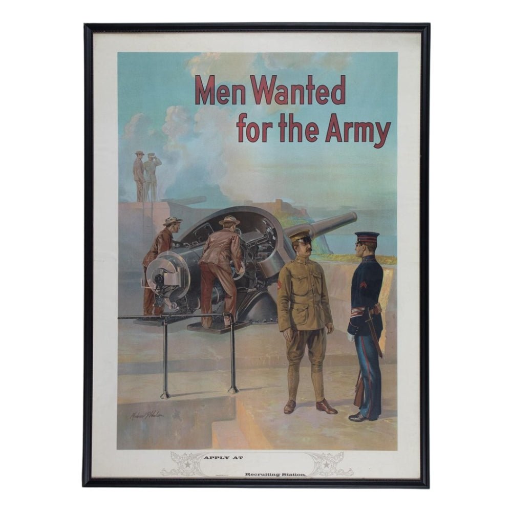 "Men Wanted For the Army" Vintage WWI Recruitment Poster - The Great Republic
