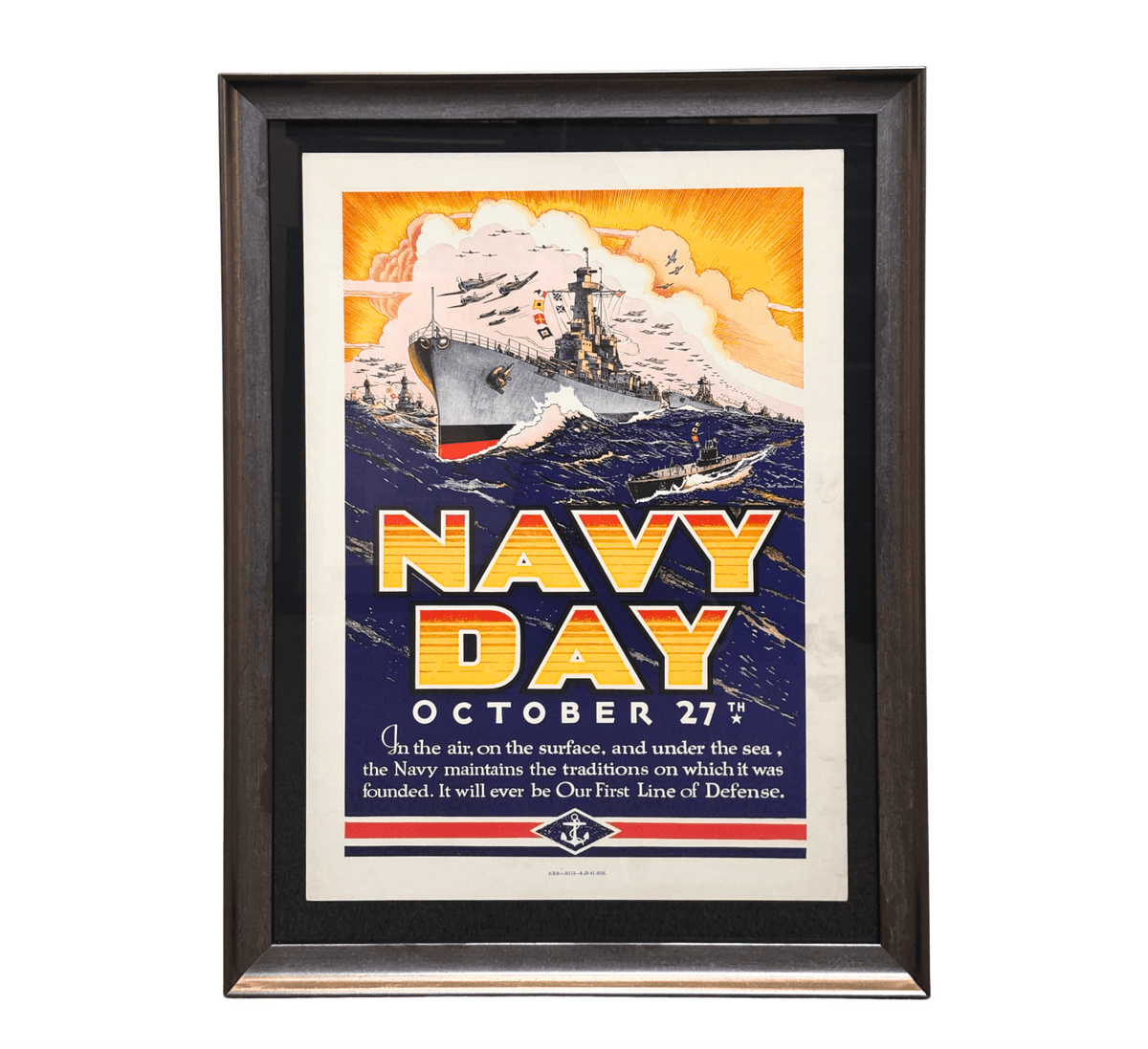 "Navy Day October 27th" Vintage WWII Poster, 1941 - The Great Republic