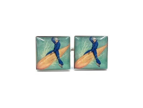 Navy Torpedo WWI Poster Cufflinks - The Great Republic