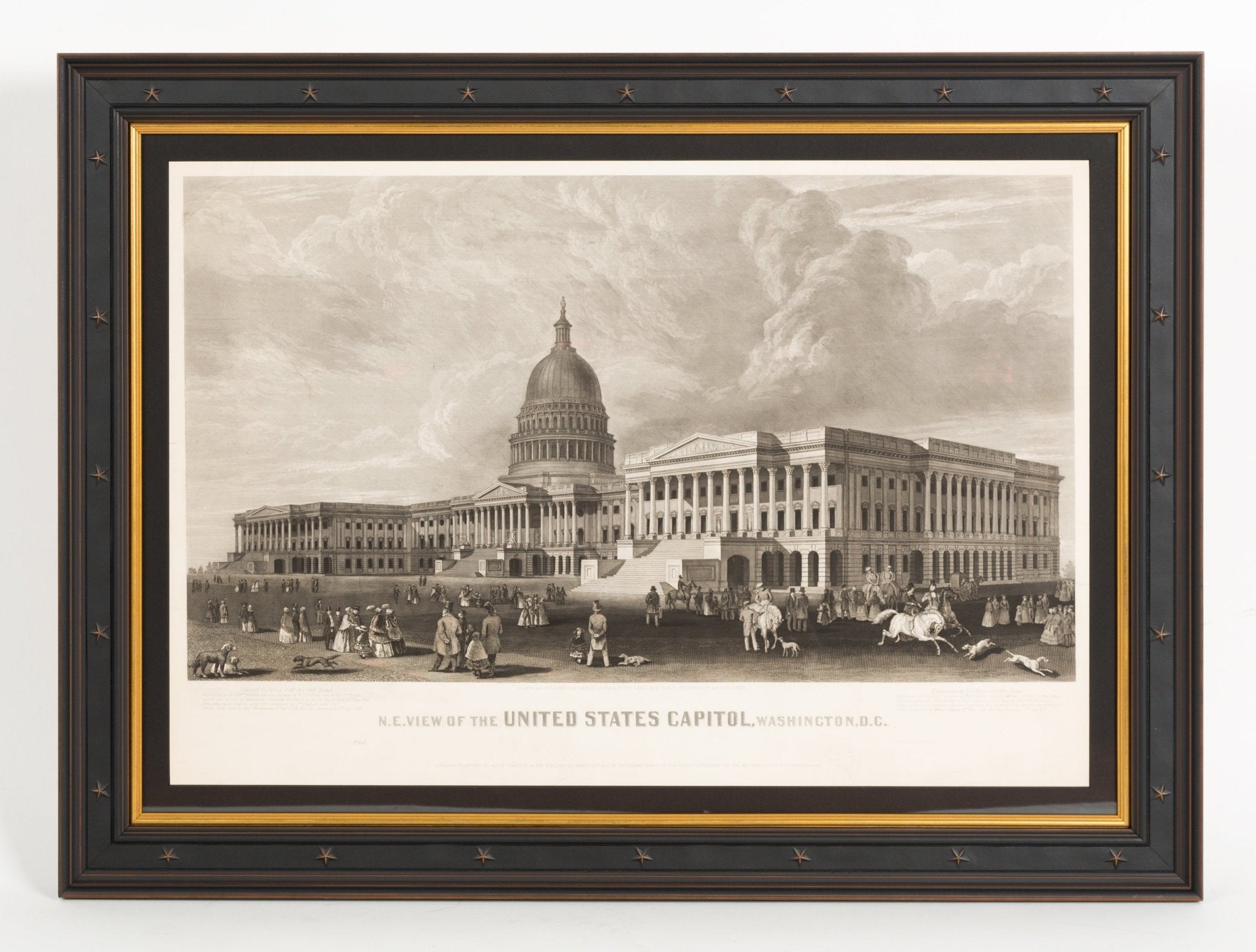 "N.E. View of the United States Capitol, Washington, D.C." by Henry Sartain, 1858 Proof Printing - The Great Republic