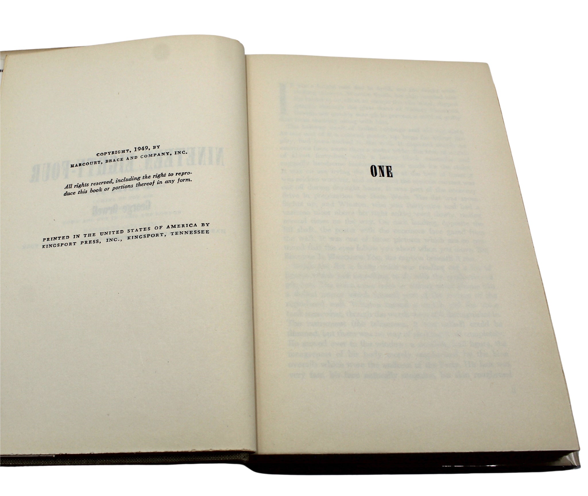 Nineteen Eighty - Four by George Orwell, Book of The Month Club Edition in Original Dust Jacket, 1949 - The Great Republic