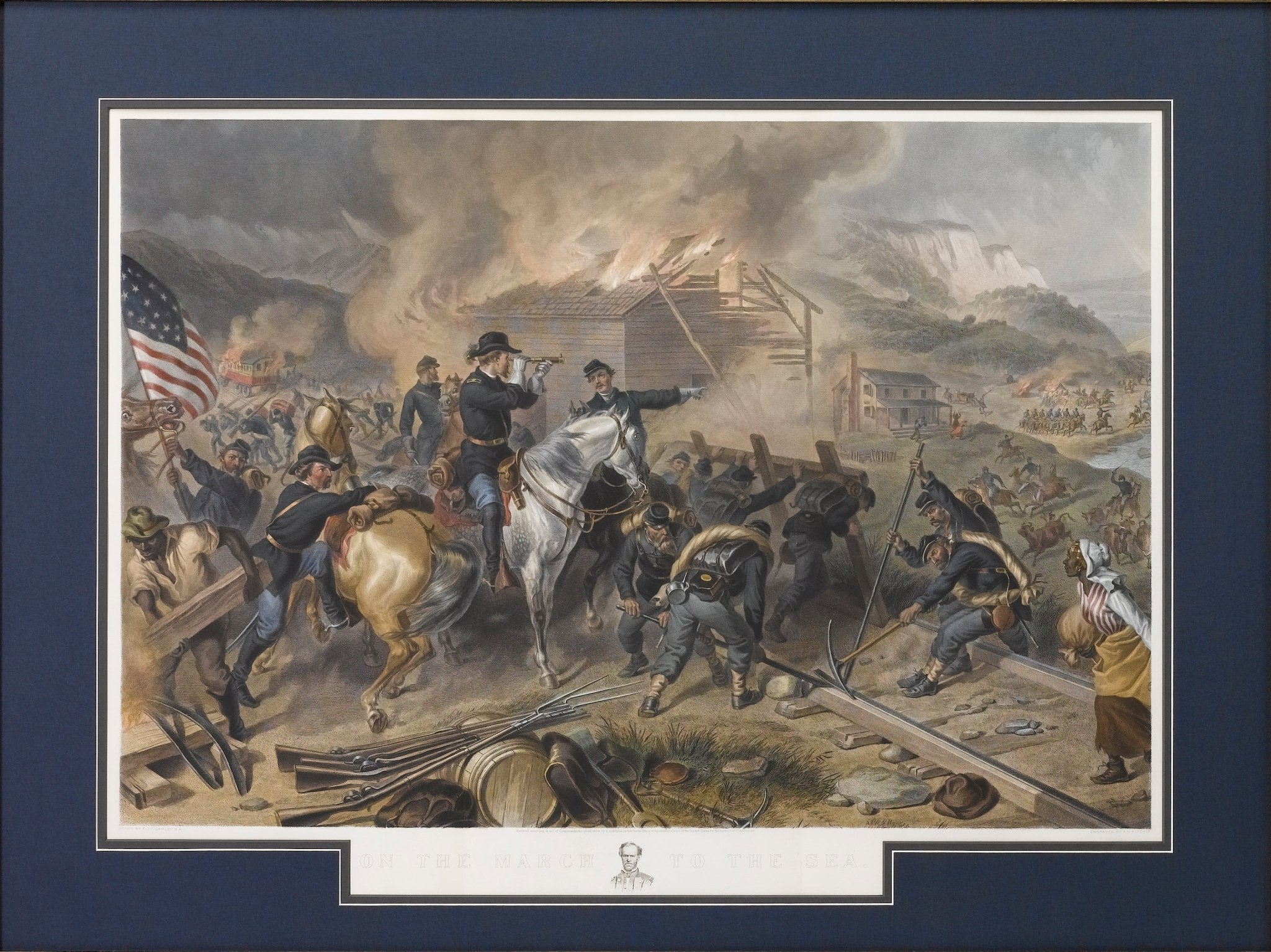 "On the March to the Sea" Print by Alexander Hay Ritchie, after F.O.C Darley, 1868 - The Great Republic