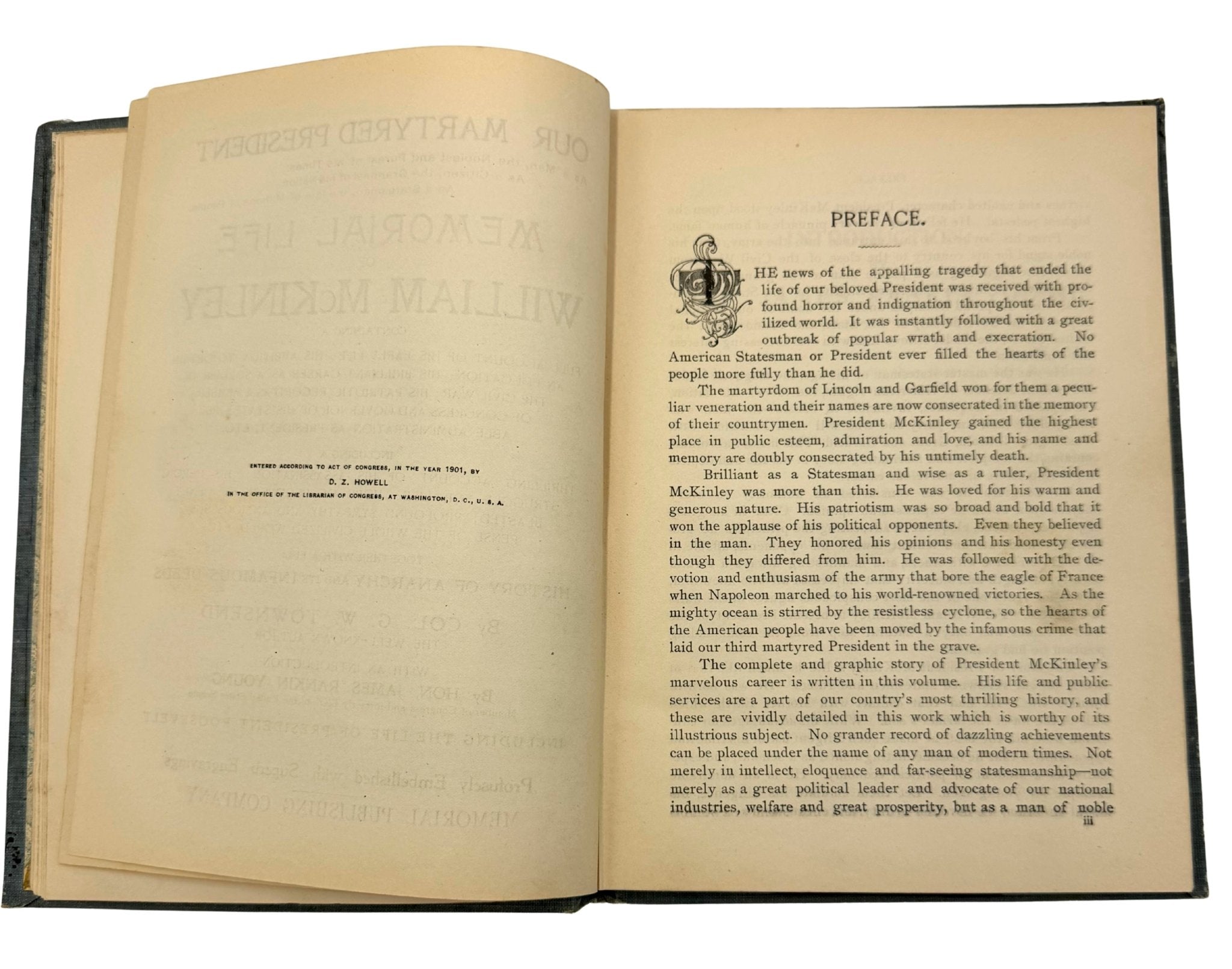 Our Martyred President: Memorial Life of William McKinley, Salesman's Copy, 1901, presented with Original Small Mourning Flag - The Great Republic