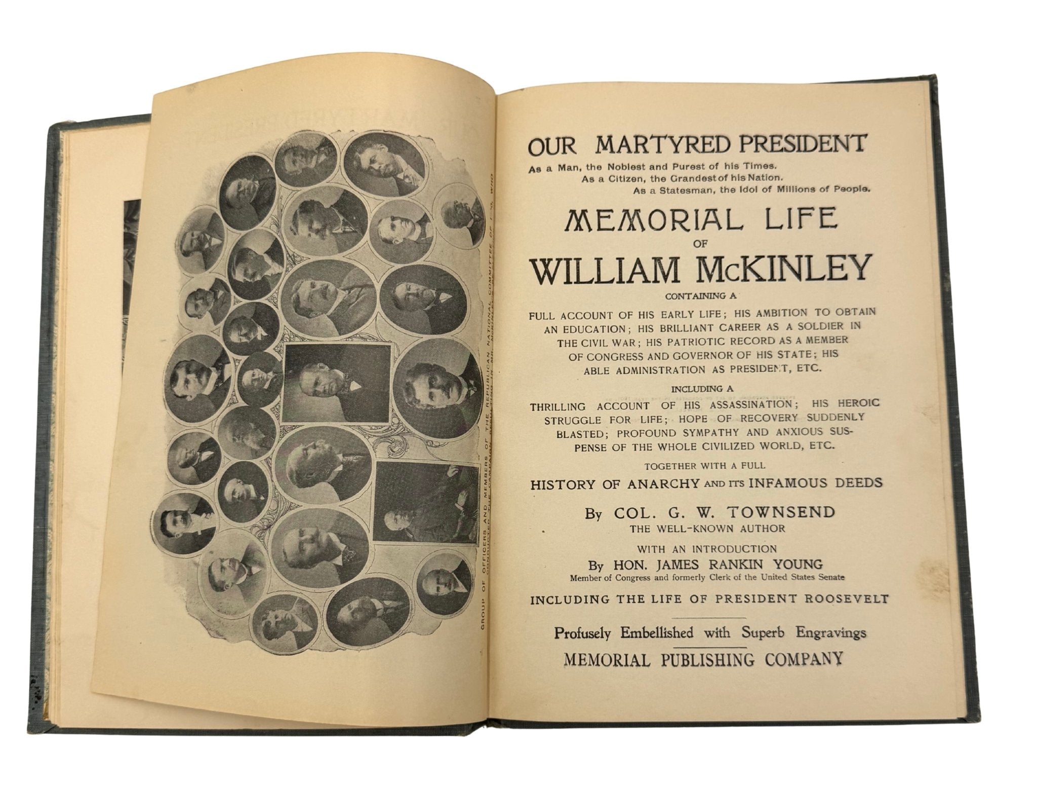Our Martyred President: Memorial Life of William McKinley, Salesman's Copy, 1901, presented with Original Small Mourning Flag - The Great Republic
