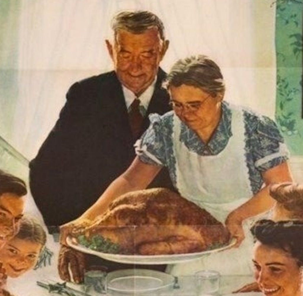 "Ours... To Fight For. Freedom from Want" Vintage WWII Poster by Norman Rockwell, 1943 - The Great Republic