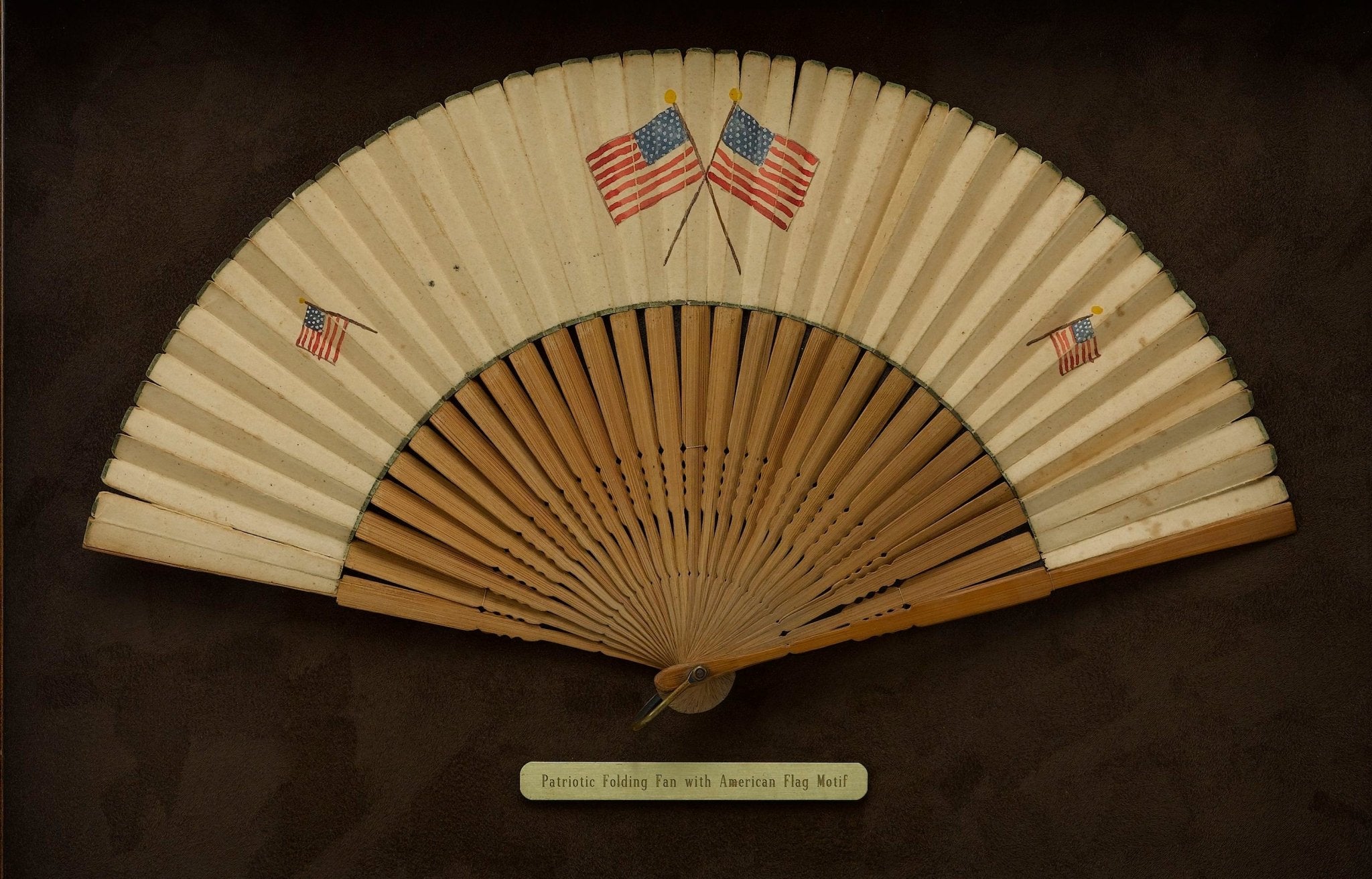 Patriotic Folding Fan with American Flag Motif - The Great Republic