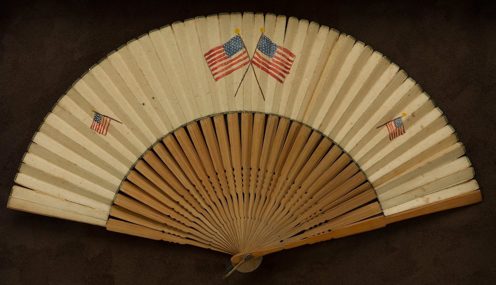 Patriotic Folding Fan with American Flag Motif - The Great Republic