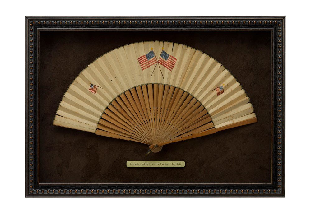 Patriotic Folding Fan with American Flag Motif - The Great Republic