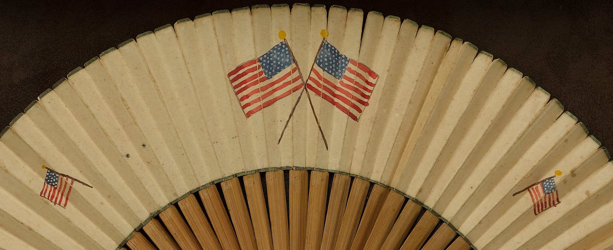 Patriotic Folding Fan with American Flag Motif - The Great Republic