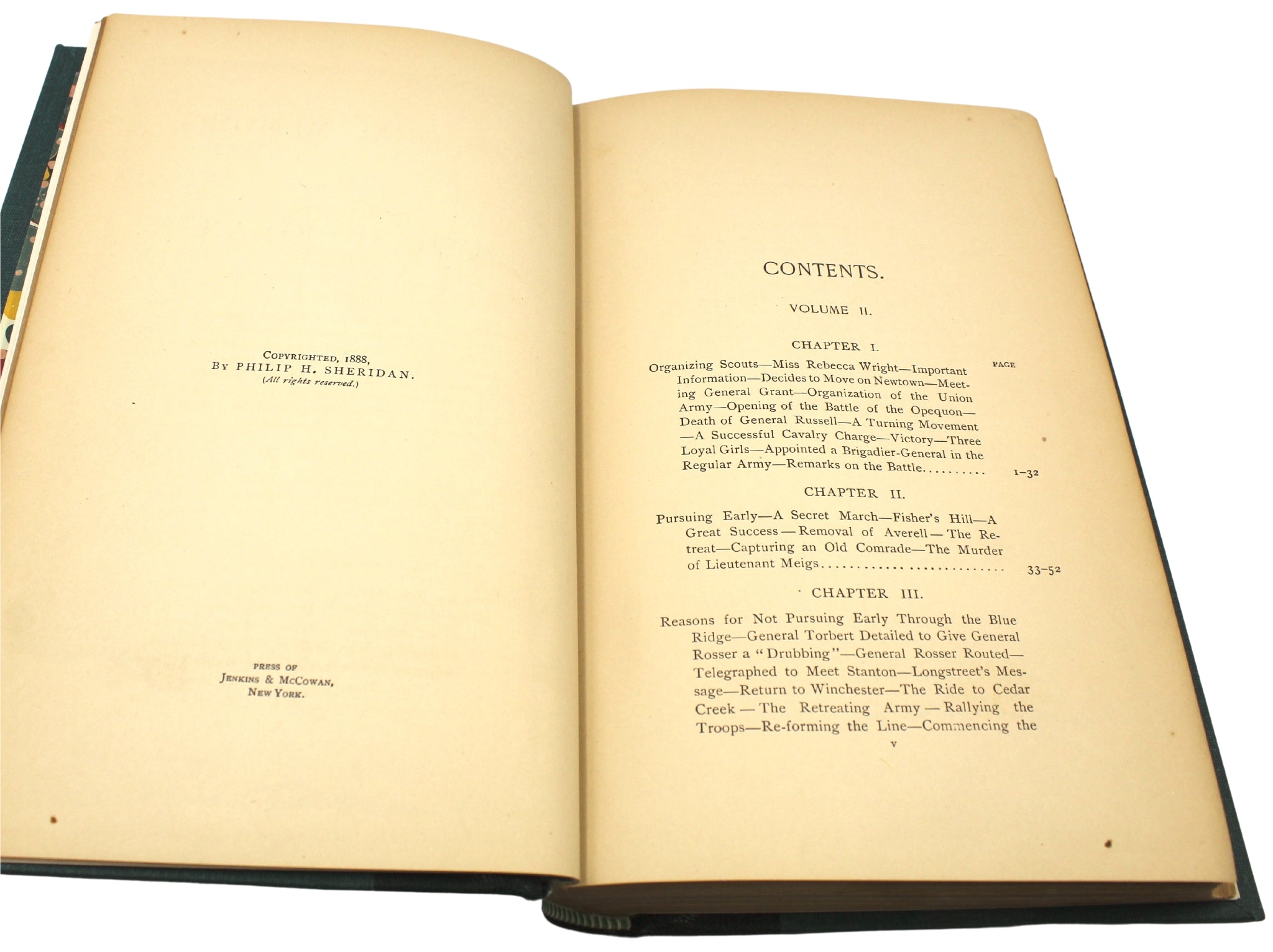 Personal Memoirs of P. H. Sheridan, First Edition, Two - Volume Set, 1888 - The Great Republic