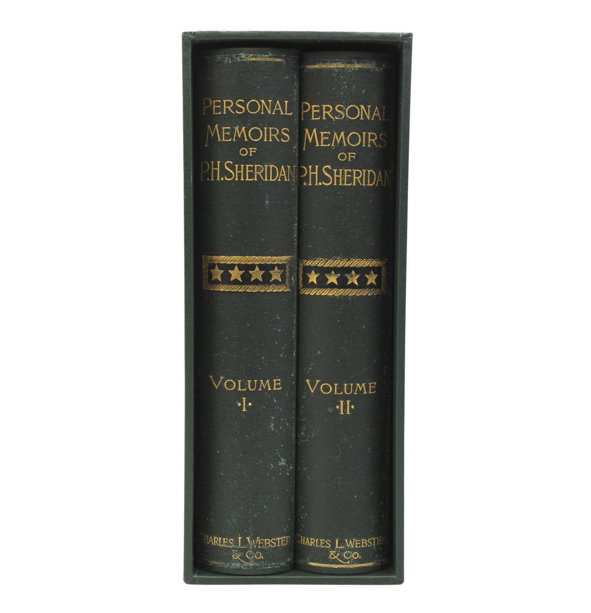 Personal Memoirs of P.H. Sheridan, First Edition, in Shoulder Strap Binding, Two-Volume Set, 1888 - The Great Republic