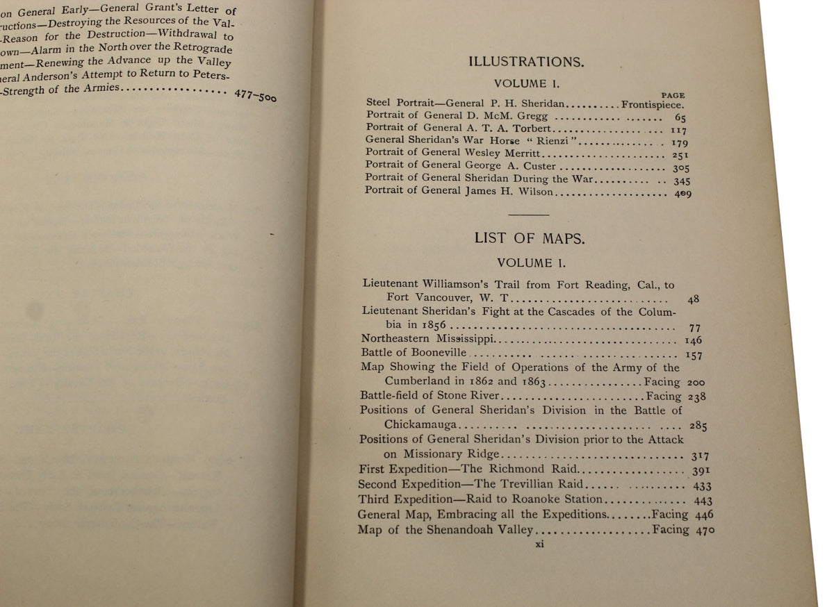 Personal Memoirs of P.H. Sheridan, First Edition, in Shoulder Strap Binding, Two-Volume Set, 1888 - The Great Republic