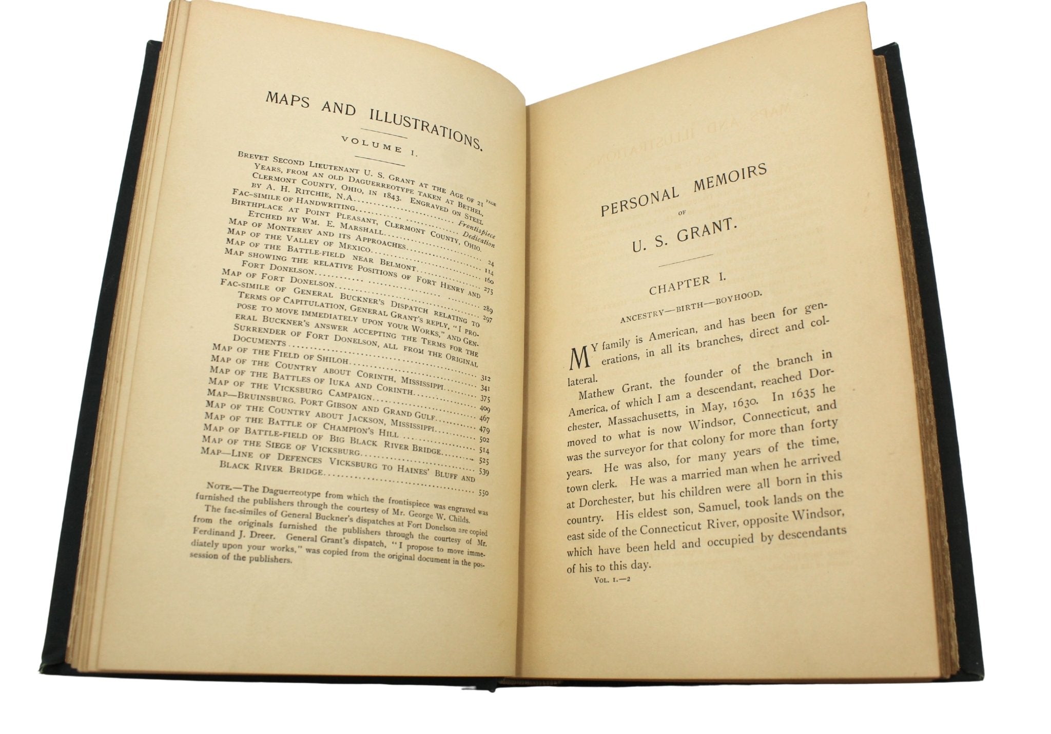 Personal Memoirs of U.S. Grant, First Edition, Two - Volume Set, Circa 1885 - 1886 - The Great Republic