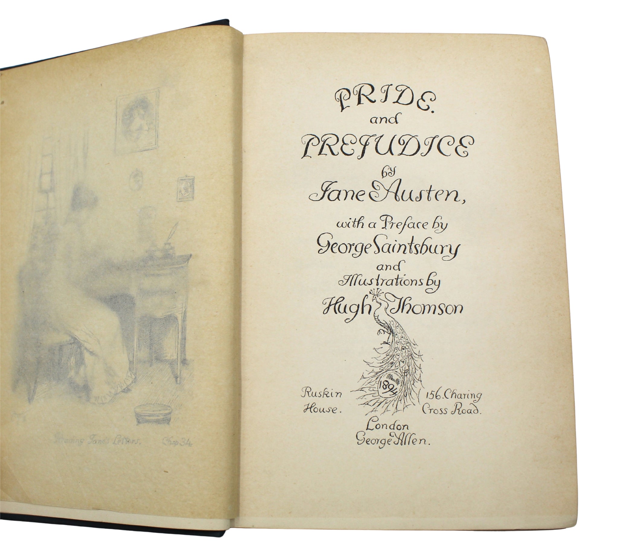 Pride and Prejudice by Jane Austen, Illustrated by Hugh Thomson, Peacock Edition, Second Issue, 1895 - The Great Republic