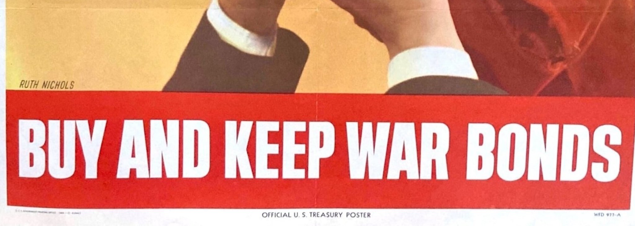 "Protect His Future. Buy and Keep War Bonds." Vintage WWII Poster by Ruth Nichols, 1944 - The Great Republic