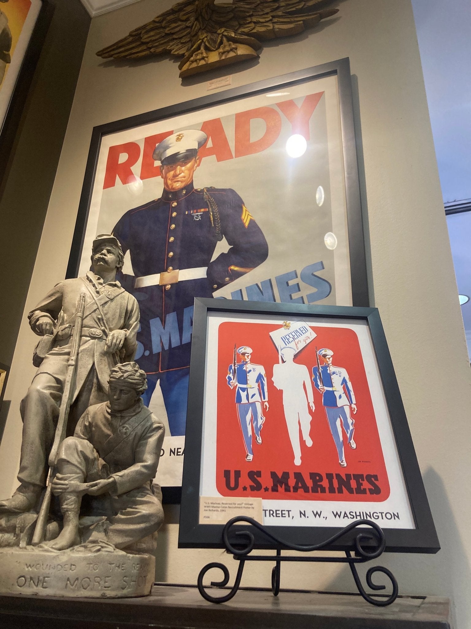 "Ready. Join U.S. Marines" Vintage WWII Recruitment Poster by Haddon Sundblom, 1942 - The Great Republic