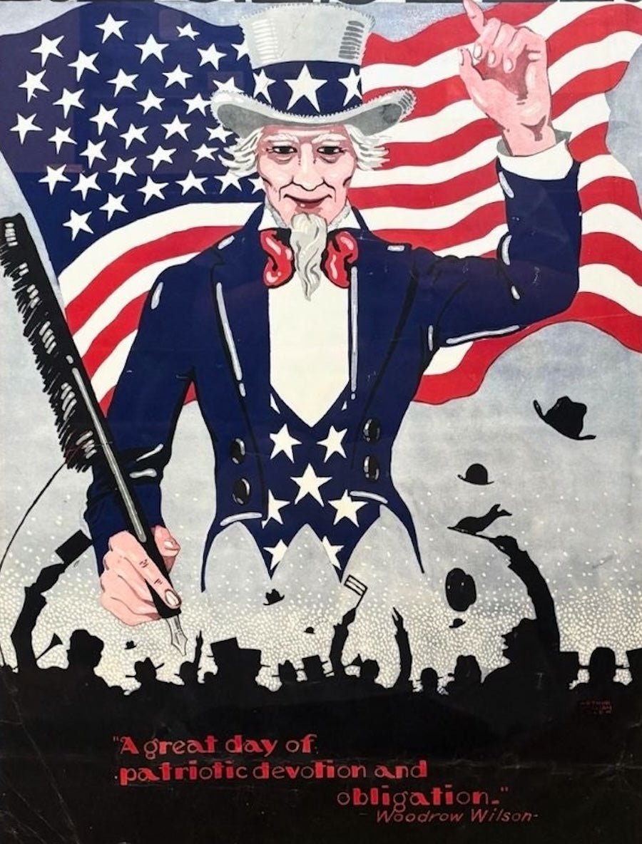 "Register June 5th. A Great Day of Patriotic Devotion and Obligation” Vintage WWI Poster by Arthur W. Colen, 1917 - The Great Republic