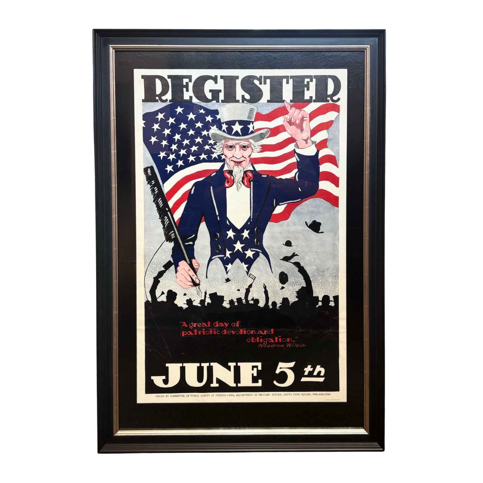 "Register June 5th. A Great Day of Patriotic Devotion and Obligation” Vintage WWI Poster by Arthur W. Colen, 1917 - The Great Republic