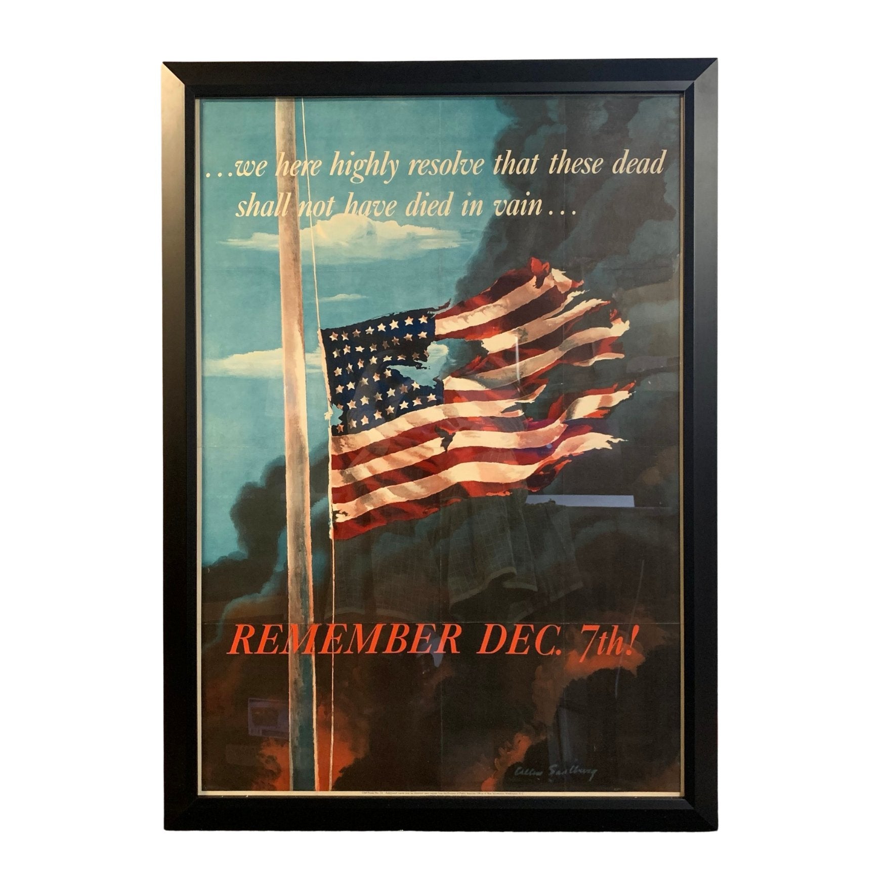 "Remember Dec. 7th" Vintage WWII Poster by Allen Saalburg, 1942 - The Great Republic