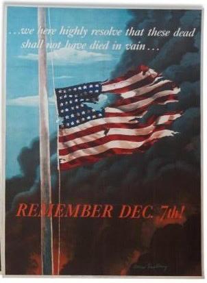 "Remember Dec. 7th" Vintage WWII Poster by Allen Saalburg, 1942 - The Great Republic
