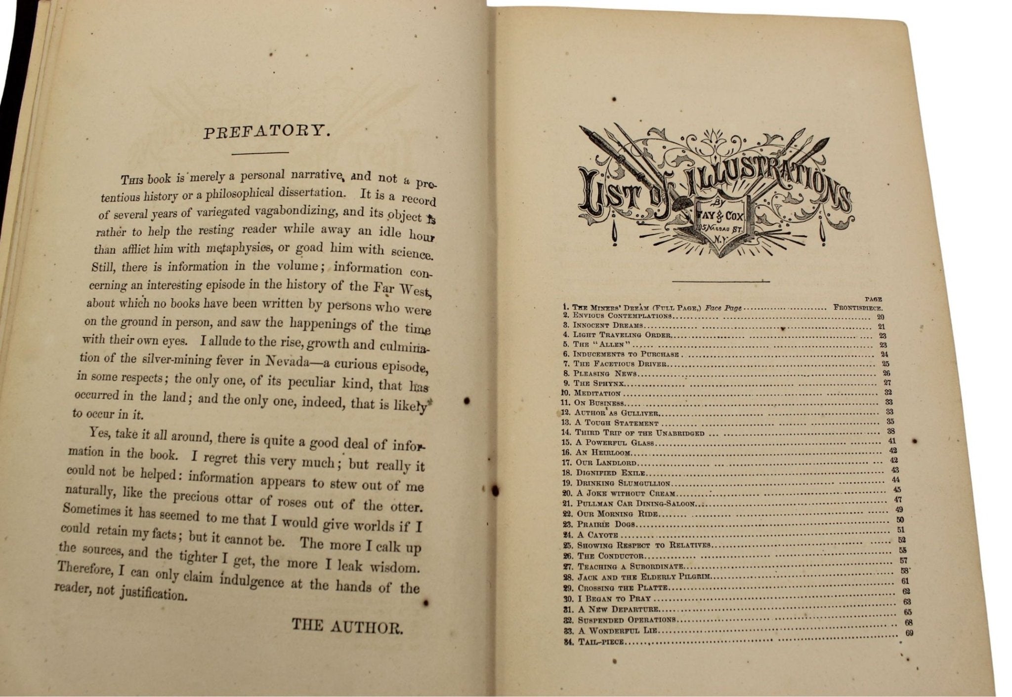 Roughing It by Mark Twain, First U.S. Edition, Later Printing, in Original Boards, 1872 - The Great Republic
