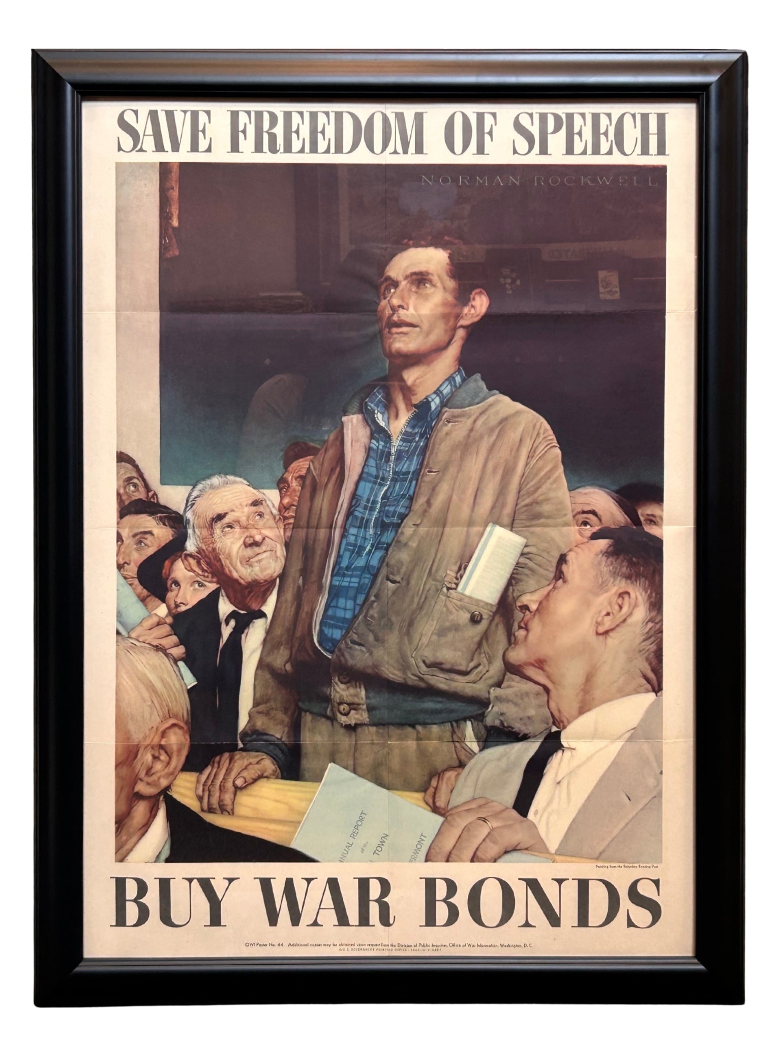 "Save Freedom of Speech. Buy War Bonds" Vintage WWII Poster by Norman Rockwell, 1943 - The Great Republic