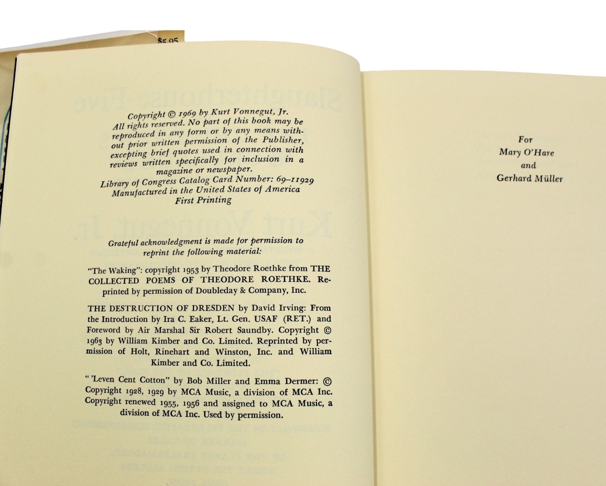 Slaughterhouse - Five, by Kurt Vonnegut Jr., First Edition in Original Dust Jacket, [1969] - The Great Republic