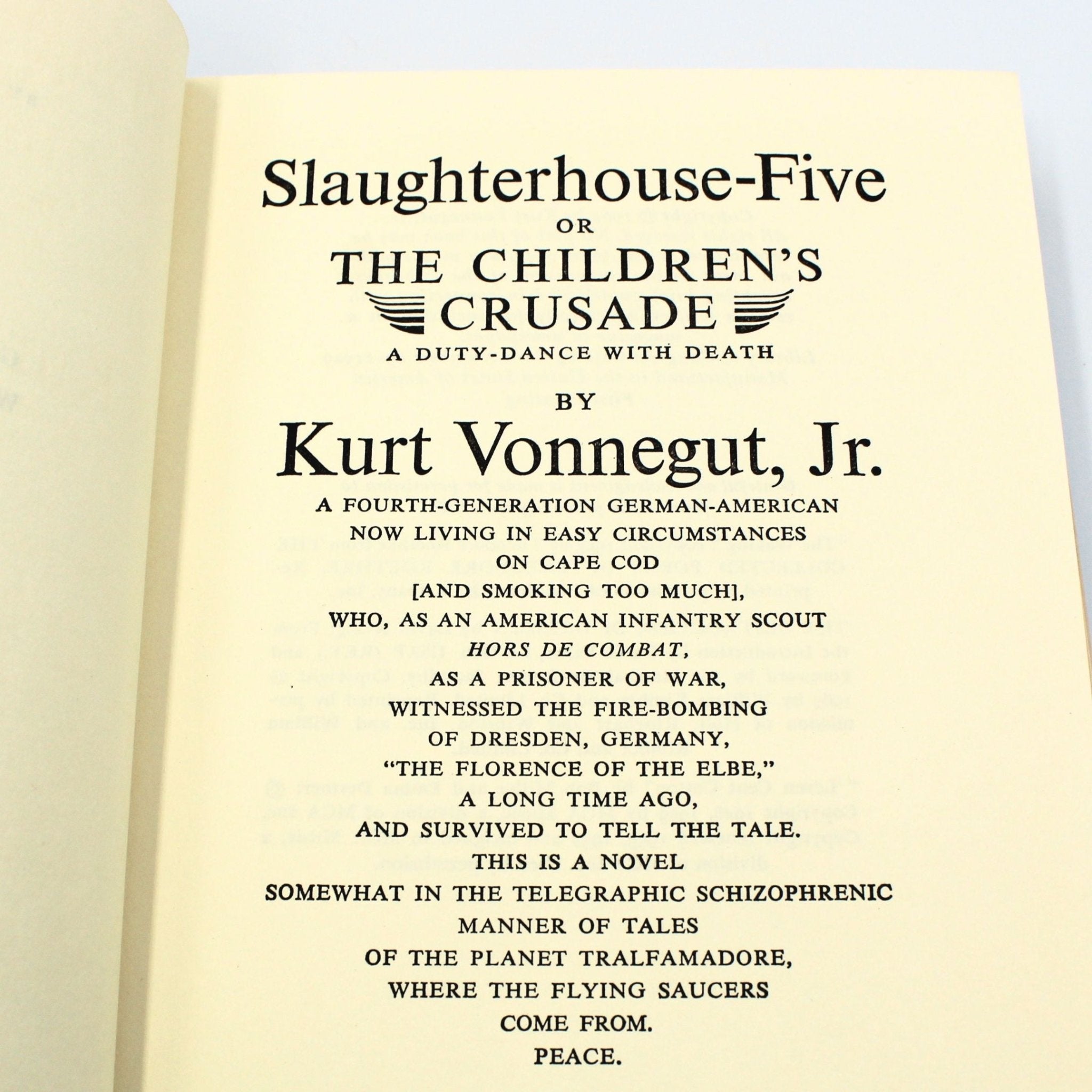 Slaughterhouse - Five, by Kurt Vonnegut Jr., First Edition in Original Dust Jacket, [1969] - The Great Republic