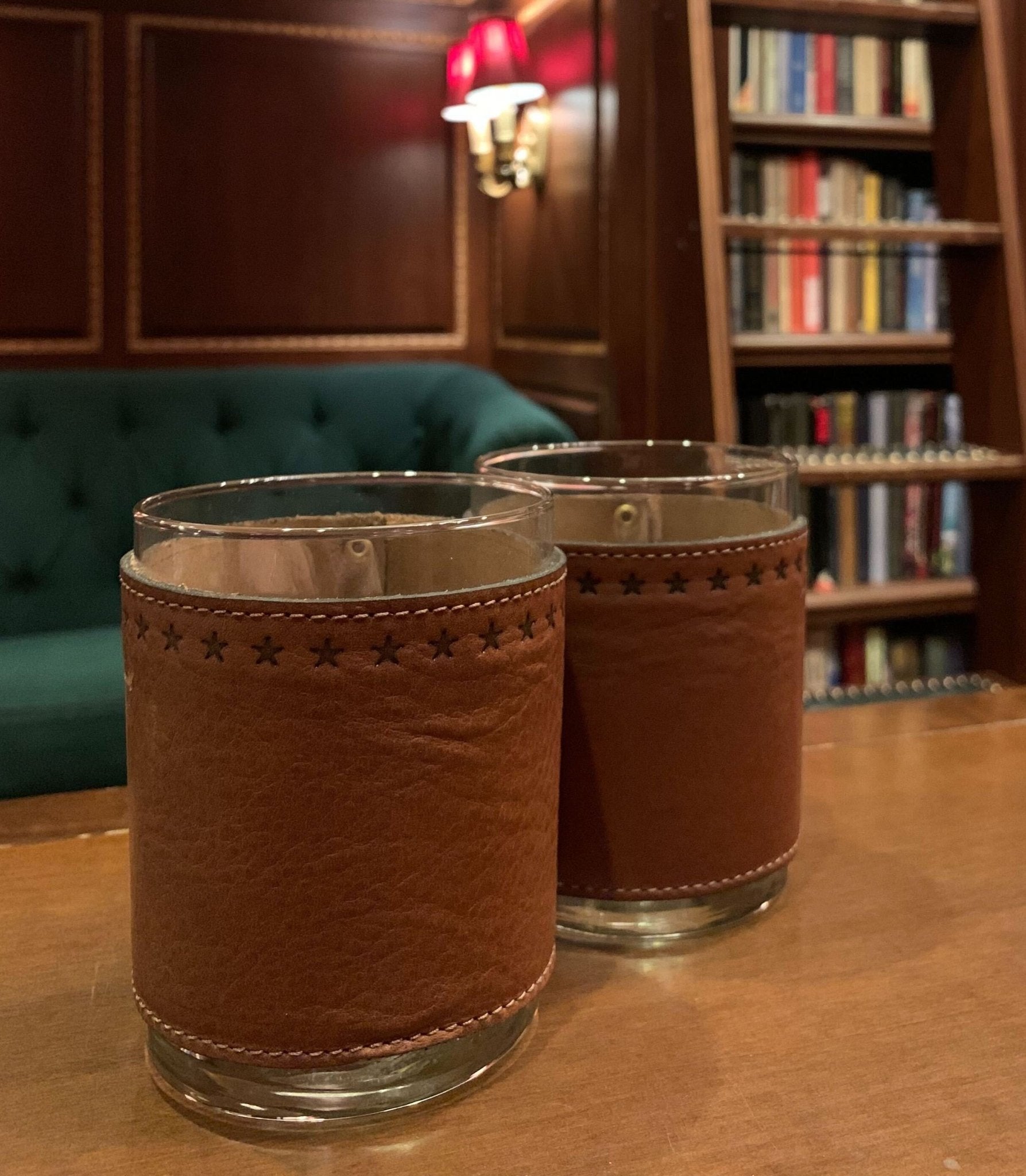 Star Stamped Leather Wrapped Rocks Glasses - The Great Republic
