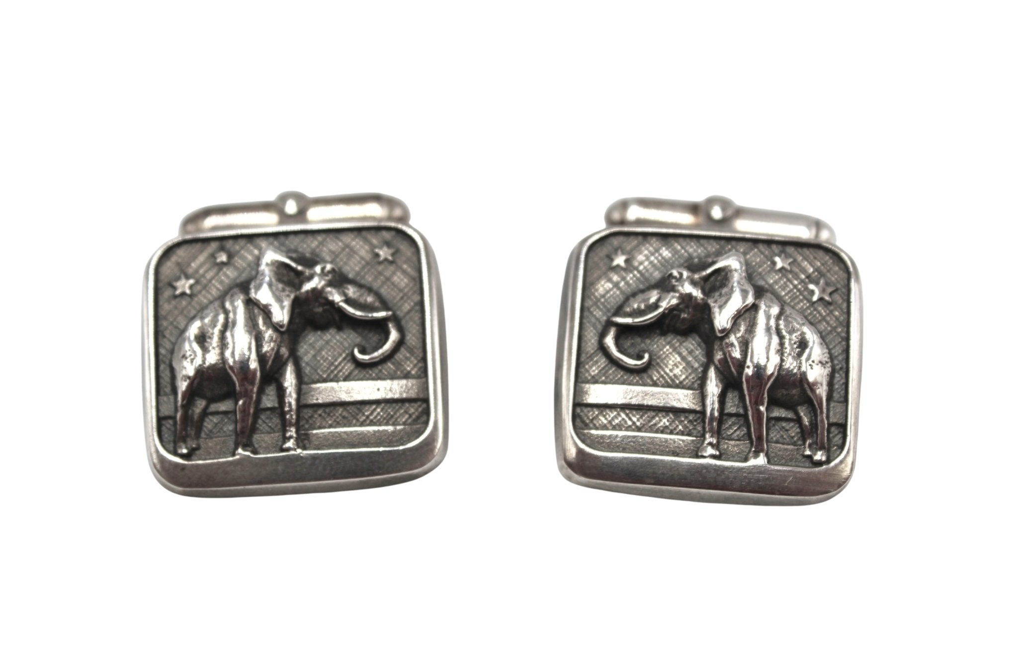 Sterling Silver Elephant Cufflinks - The Great Republic