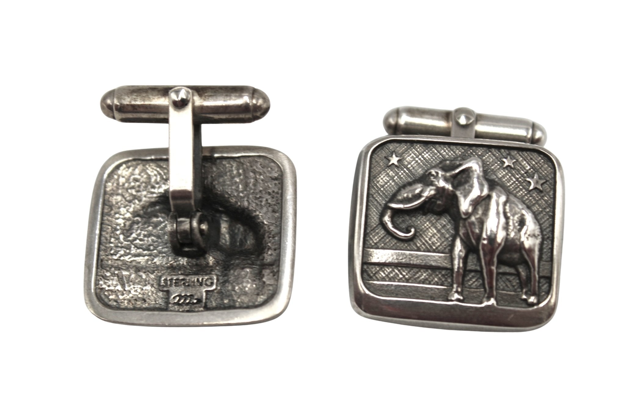 Sterling Silver Elephant Cufflinks - The Great Republic