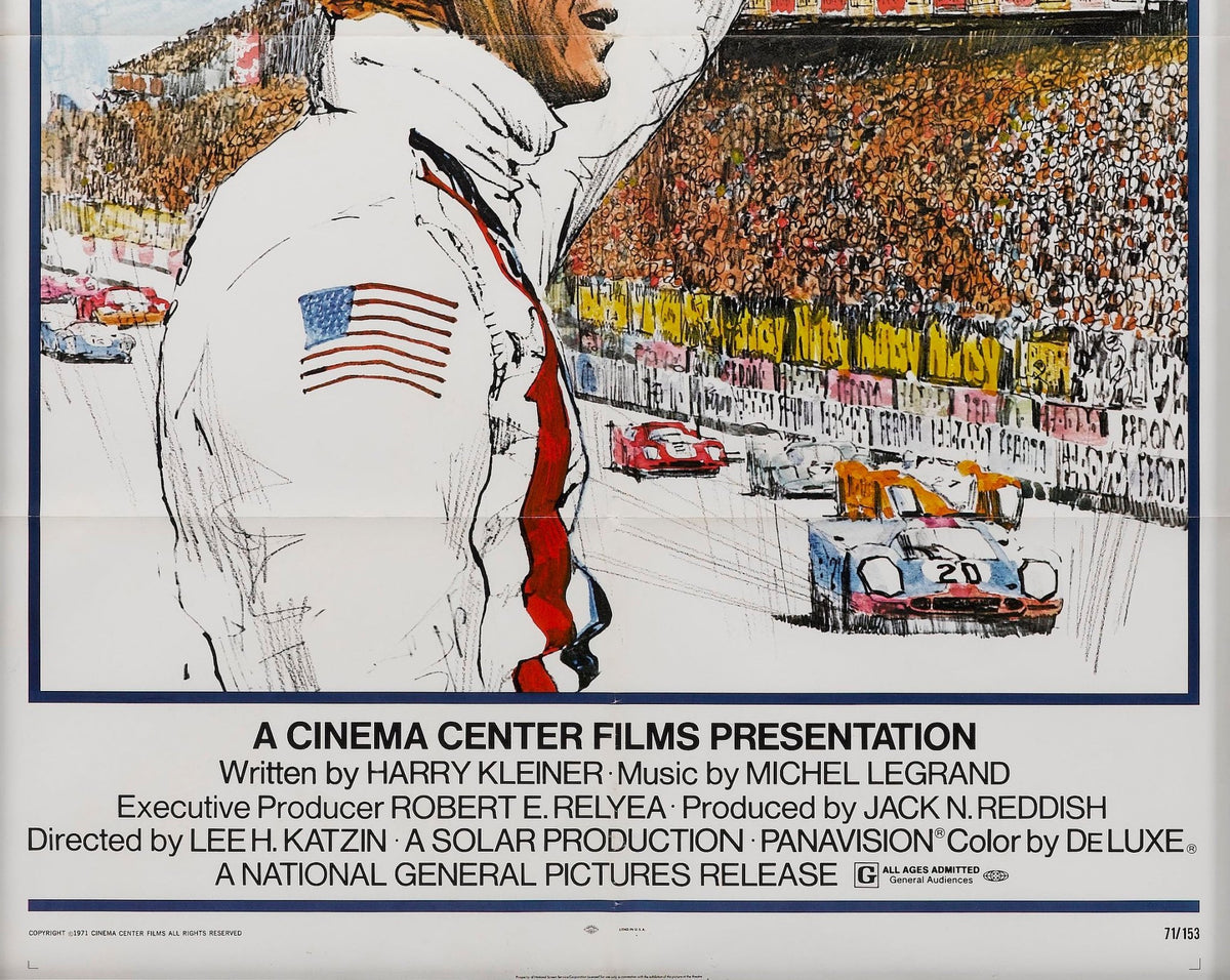 "Steve McQueen. Le Mans" Vintage Movie Poster, 1971 - The Great Republic