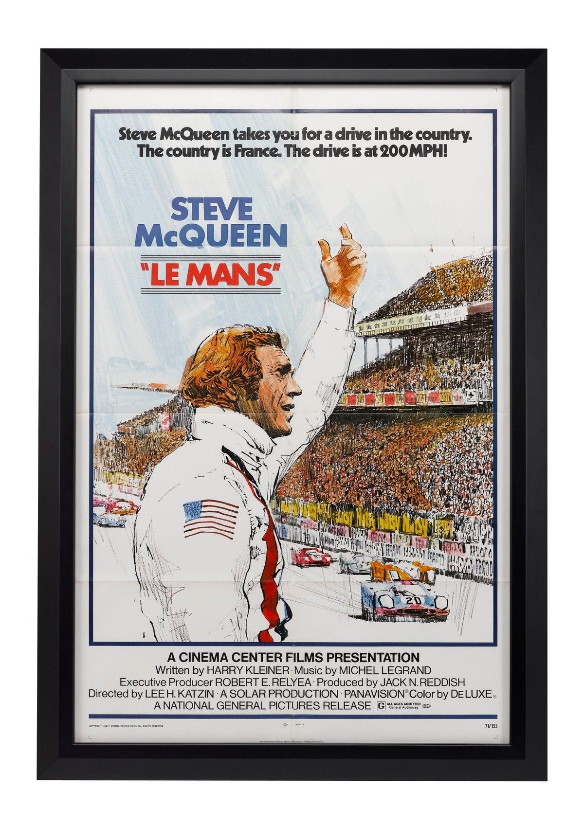 "Steve McQueen. Le Mans" Vintage Movie Poster, 1971 - The Great Republic