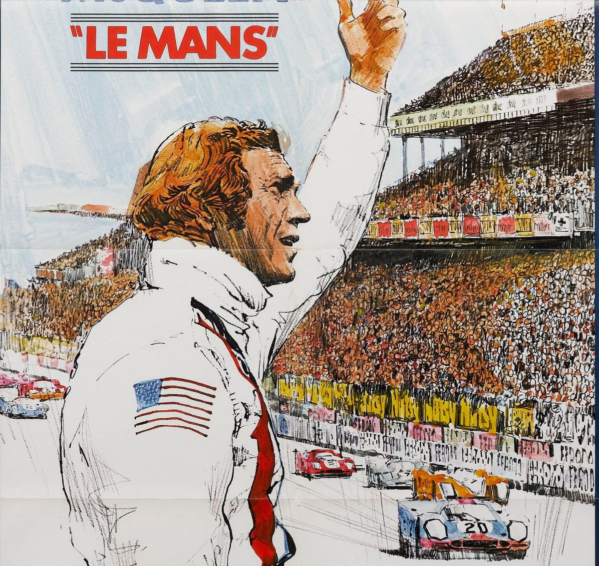 "Steve McQueen. Le Mans" Vintage Movie Poster, 1971 - The Great Republic