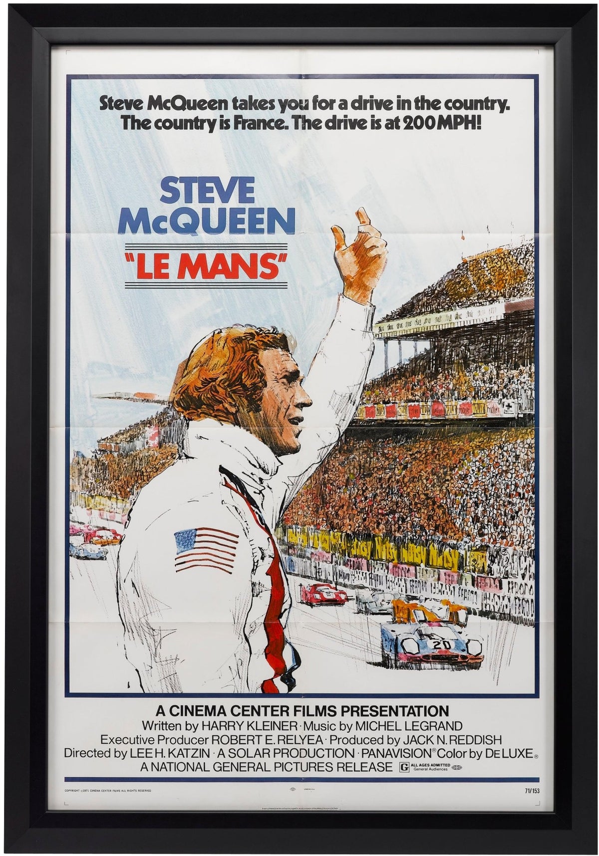 "Steve McQueen. Le Mans" Vintage Movie Poster, 1971 - The Great Republic