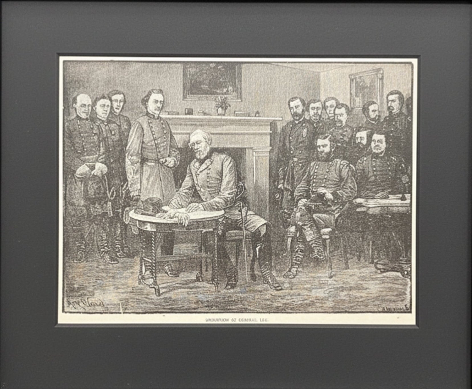 "Surrender of General Lee." Wood Engraving by D. Meeden, after A. R. Waud, [n.d.] - The Great Republic
