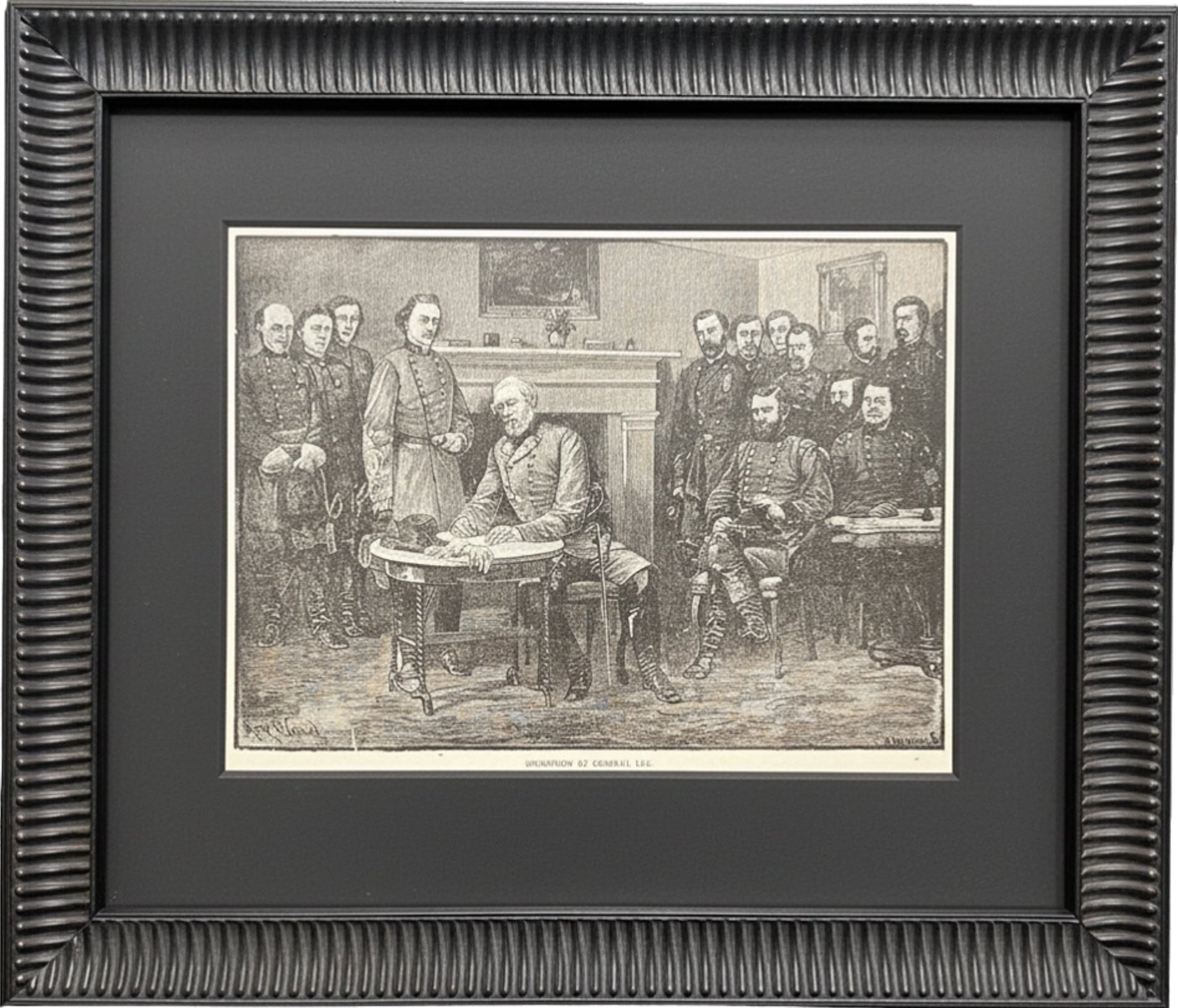"Surrender of General Lee." Wood Engraving by D. Meeden, after A. R. Waud, [n.d.] - The Great Republic