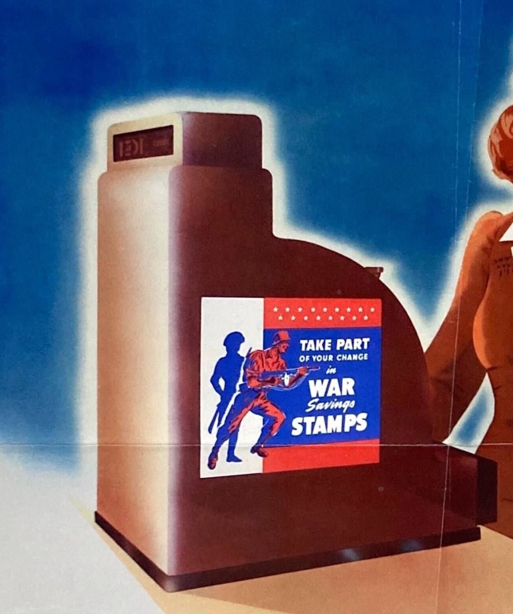 "Take Part of your change in War Savings Stamps" Vintage WWII Poster, 1942 - The Great Republic
