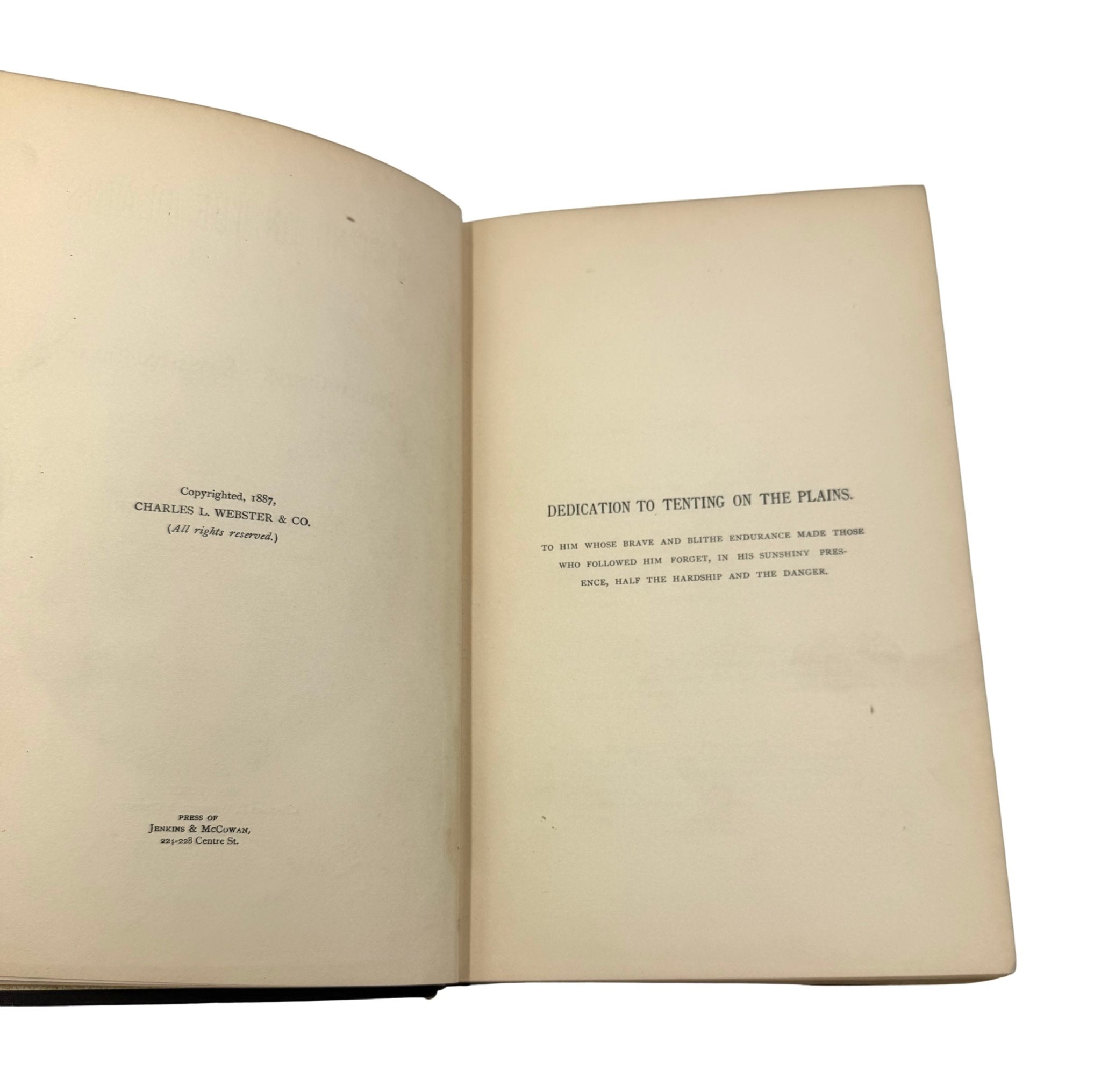 Tenting on the Plains, or General Custer in Kansas and Texas, by Elizabeth B. Custer, First Edition, in Original Boards, 1887 - The Great Republic