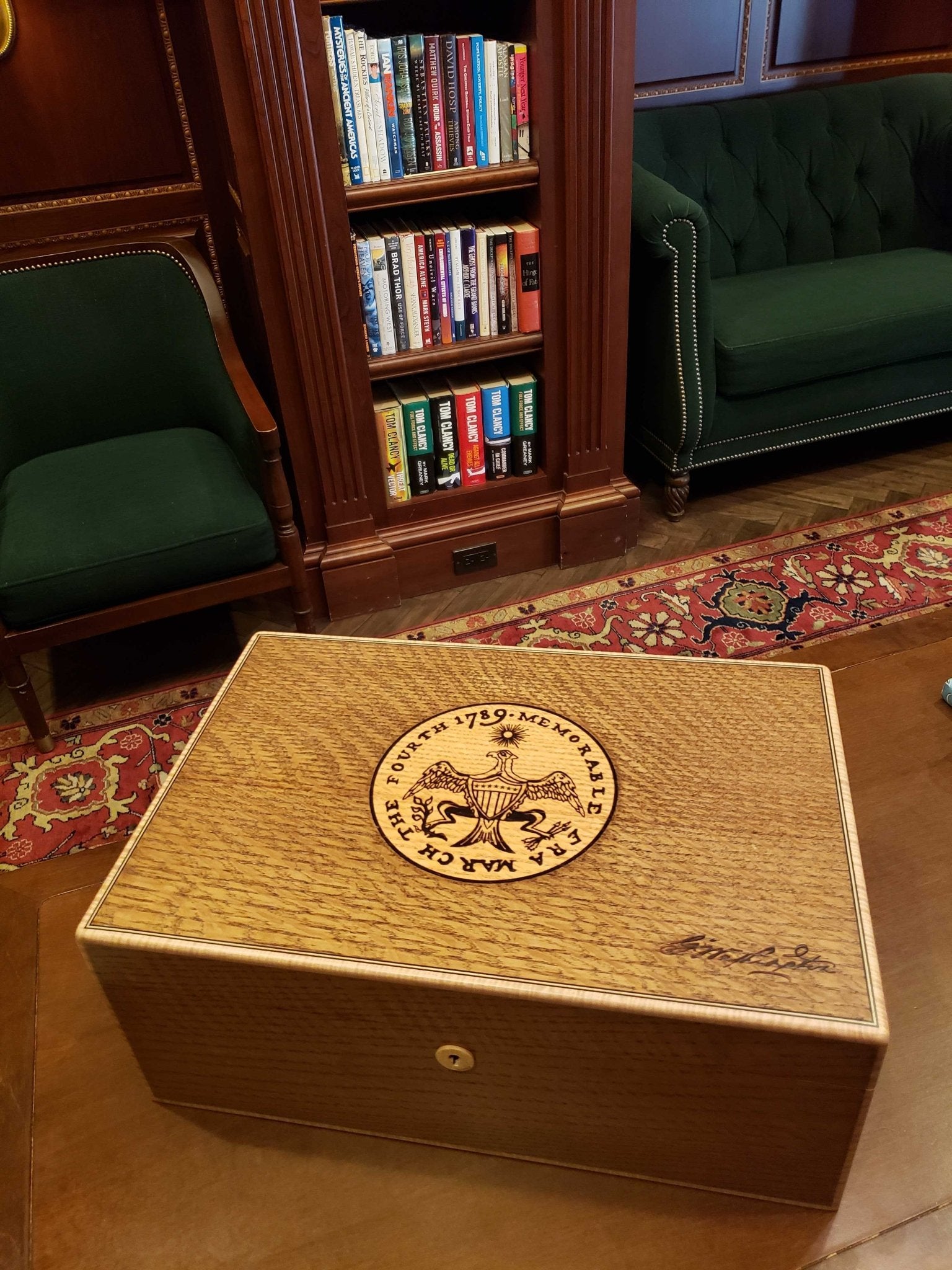 TGR Handcrafted Humidor, George Washington's 1789 Inaugural Seal or Elephant - The Great Republic