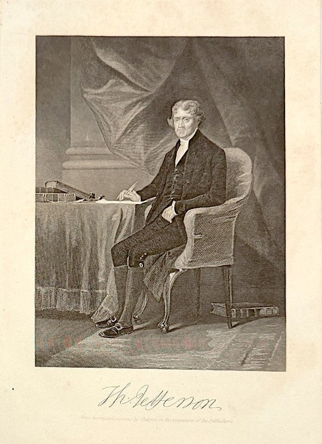 "Th. Jefferson" Engraved Portrait, after Alonzo Chappel - The Great Republic