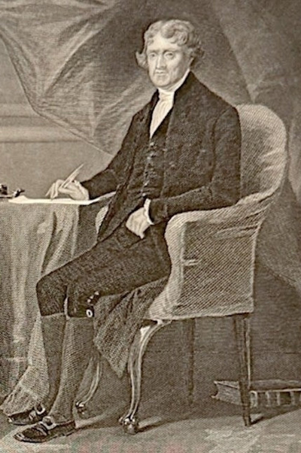 "Th. Jefferson" Engraved Portrait, after Alonzo Chappel - The Great Republic